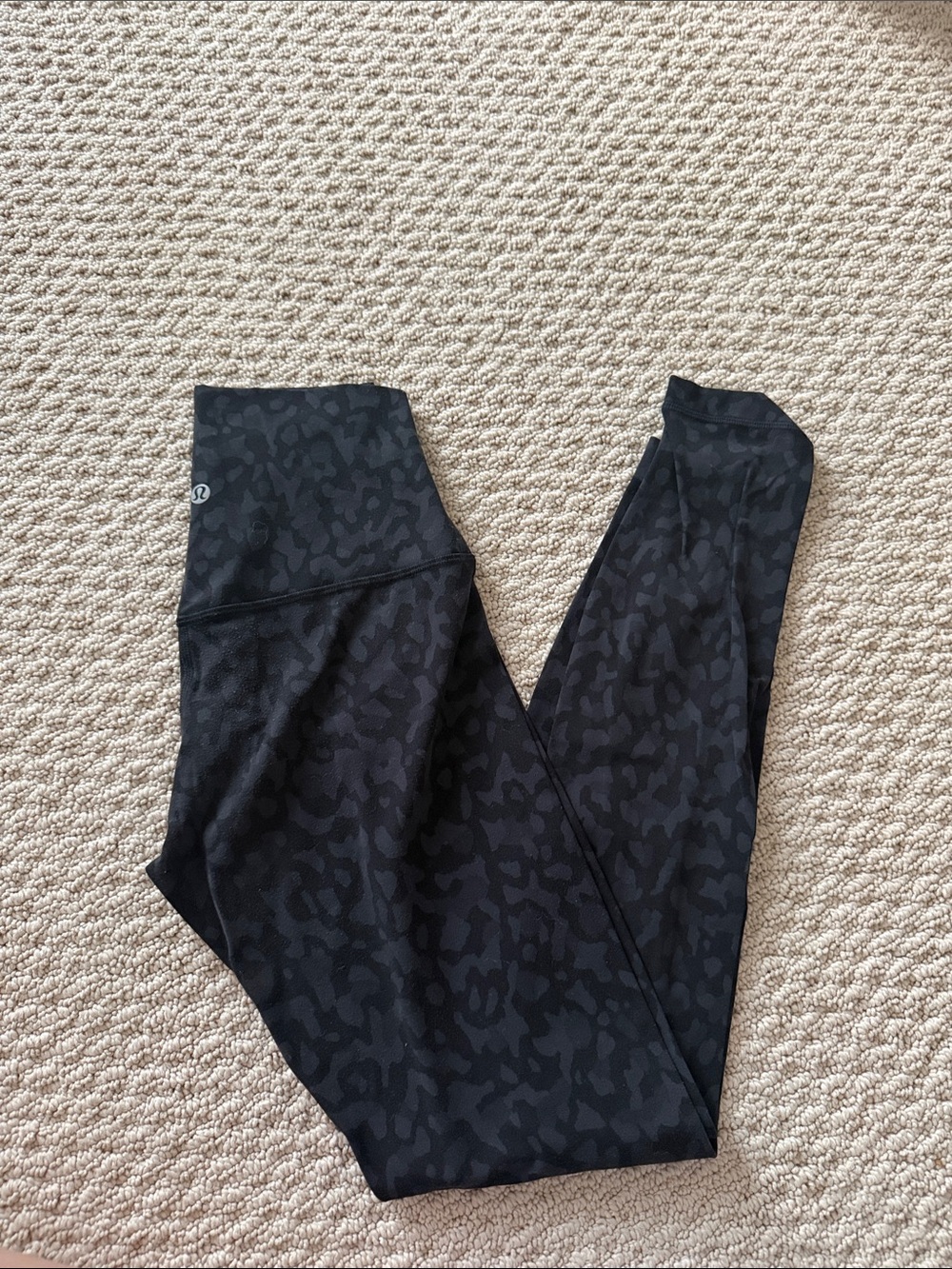 Lululemon Black Subtle Leopard Print Align Leggings